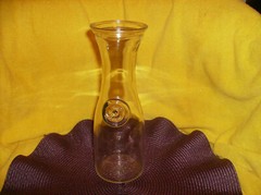 NEW GLASS CARAFE HALF LITER 9-1/2&Prime; HIGH WATER wine BOTTLE NEW IN BOX