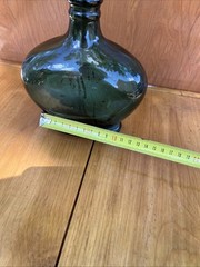 Hand Blown Dark Green Glass Wine Bottle