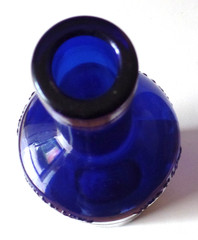 LUNA DI LUNA CHARDONNAY PINOT GRIGIO Large Clear Dark Blue Glass Bottle no Lid