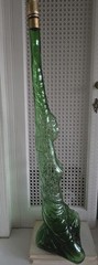 VTG 32&Prime; GREEN GLASS CHIANTI ITALY BOTTLE KNEELING WOMAN