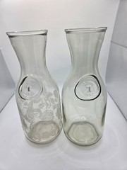 2 Vintage Paul Masson carafes/ 1 etched/1 plain marked since 1852