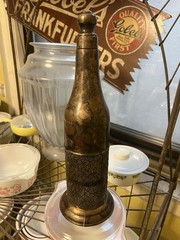 Antique Silver Plated & Glass Wine Bottle