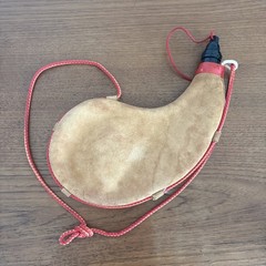Las Tres Z.Z.Z. Pamplona España Canteen Handmade Curved Goat Leather 1 Liter
