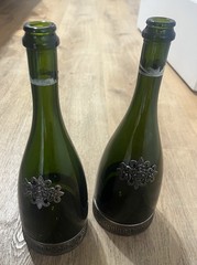 2 Segura Viudas Brut Reserva Heredad Cava Champagne Wine Bottle with Pewter Base
