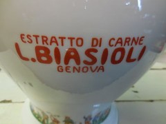 1950&rsquo;s PORCELAIN VASE ADVERTISING « ESTRATTO DI CARNE-L.BIASOLI »GENOVA-ITALY