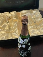 1996 Perrier-Jouet Belle Epoque Fleur de Champagne Empty Bottle Gift Bx 2 Flutes