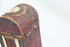 Bone Inlay Wine Bottle Box: Handcrafted Brass & Wood Vintage Decor