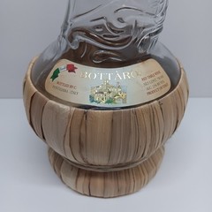 Empty Bottaro Green Spiral Glass Wine Bottle Italy 15.5&Prime; With Raffia wrap
