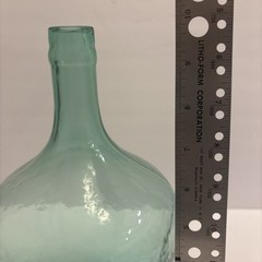 Vintage Demijohn Half Gallon Bottle Wine Jug 10&Prime; Green Glass