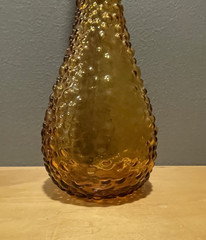 Vintage 22&Prime; MCM 1960s Italy Rossini Empoli Amber Hobnail Genie Decanter Bottle 1