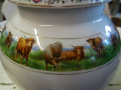 1950&rsquo;s PORCELAIN VASE ADVERTISING « ESTRATTO DI CARNE-L.BIASOLI »GENOVA-ITALY