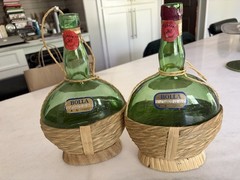 Vintage 1972 And 1973Bolla Bardolino Verona Italy Green Glass Wine Bottle Glass