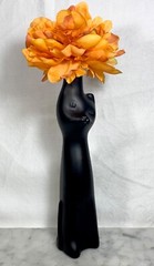 Happy Cat Riesling Matte Black Wine Bottle EMPTY Halloween Cat Decor