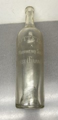 Antique Vintage French Glass Wine Bottle Etched J. Mottet & Co