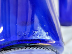 Cobalt Blue Bottles Assorted Set of 3 Candle Sticks Vases Decor 9 to 13 inch