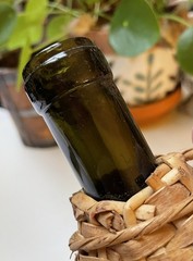 Vintag 1959 Quinta Lisbon Wine Portugal Wicker Wrapped Empty Glass Wine Bottle