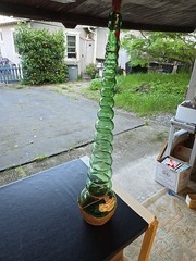 Vintage Giant 3L Green Glass Bessi Chianti Wine Bottle 30&Prime; Tall 1969 Vintage