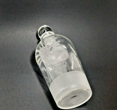 Vintage Etched Crystal Glass Bottle Wine Decamter