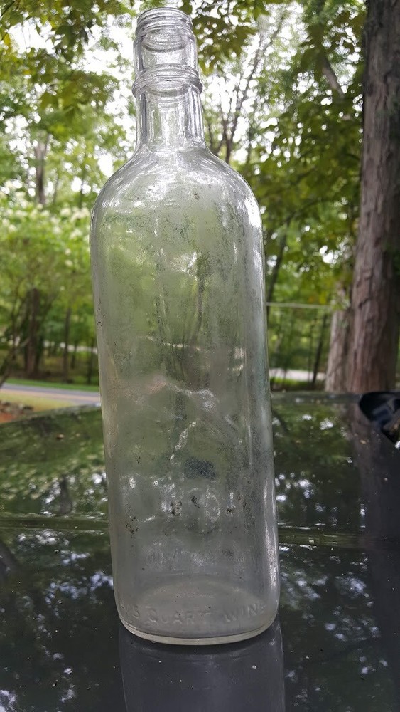 Vintage 4/5 quart petri wine bottle