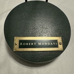 Robert Mondavi Wine Bottle Display Stand 14&Prime; tall Dark Green Wood & Metal