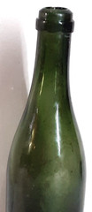 Antique Dark Green Hand Blown Wine Bottle c1800’s Deep Punt 10” Tall