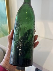 Antique EMERALD GREEN French Liquor Bottle Brasserie de Vezelise Depose