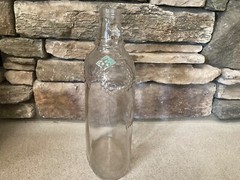 Vintage FAIRVIEW WINE of MAINE Clear Pressed Glass with Grapes 1/2 Gallon Jug