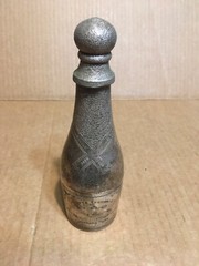 Used. Approx 7” Silver Plated by Parks Cuvée Speciale Premier Champagne Bottle