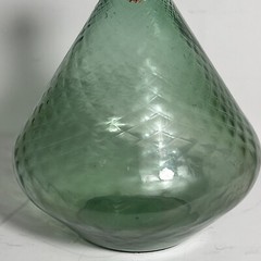 Vintage Italian Glass Green Wine Bottle Decanter SEE PICTURES MADE IN ITALY