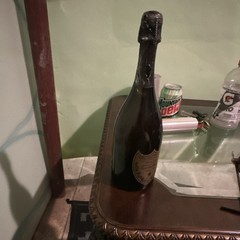 Dom Pérignon Empty Champagne Wine Bottle, Black Collectible Decor
