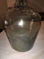 Vintage French Viresa Bottle Demijohn Wine Jug 12&Prime; Green Glass Marked « J »