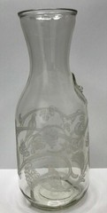 Norman Kosarin Wine Decanter Etched Doves Grapes Vines Birds Glass 9.75&Prime; H NICE