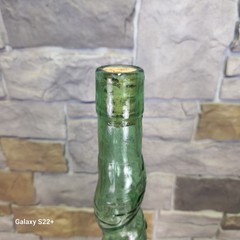 MCM Italian Chianti Wine Embossed Twisted Green Glass Bottle Mazzoni 32&Prime; Import