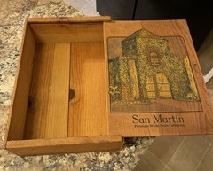 VTG San Martin Premium Wines From California Wine Box With Sliding Lid ￼15x10x4”