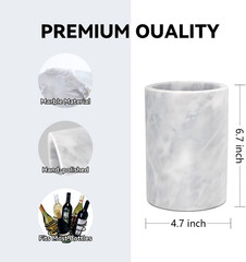 White Marble Stone Wine and Champagne Bottle Chiller Cooler – 7&Prime; X 5&Prime; | Elegant