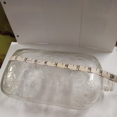 Vtg Garretts American Wines Clear Glass 1/2 Gal Bottle Decanter Embossed Grapes