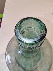 Vintage French Viresa Bottle Demijohn Wine Jug 12&Prime; Green Glass Marked « J »