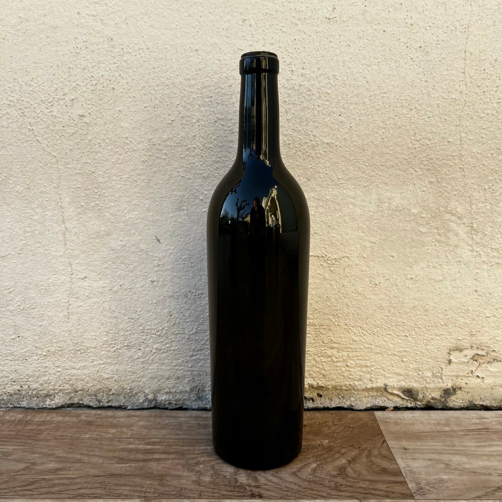 Antique French Wine Bottle Dark Green Glass circa 1900 Brocante 10022214