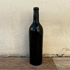Antique French Wine Bottle Dark Green Glass circa 1900 Brocante 10022214