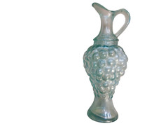 PINORD GLASS GRAPE CLUSTER LT GREEN STURDY BOTTLE 11.5&Prime; TALL