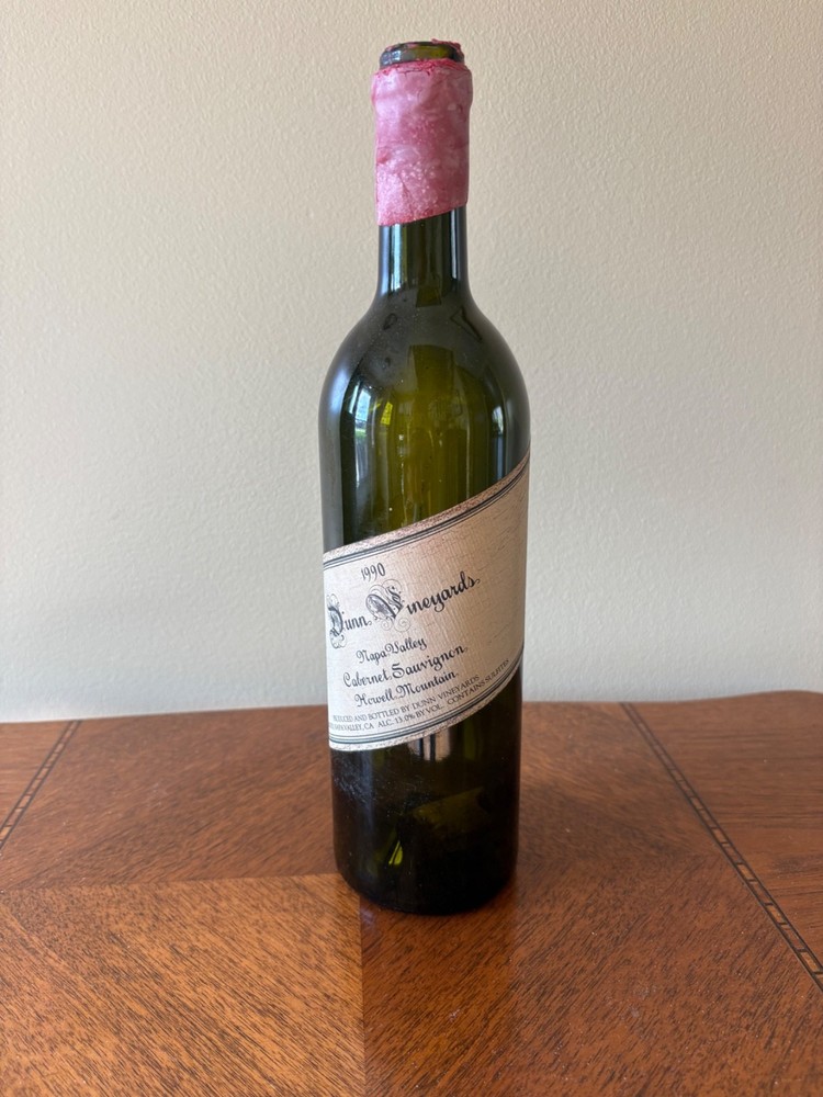 1990 DUNN VINEYARDS NAPA VALLEY CABERNET SAUVIGNON WINE BOTTLE EMPTY HOWELL MTN