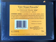 Veuve Clicquot La Grande Dame 2008 Champagne Empty Bottle Muselet Cork Gift Box