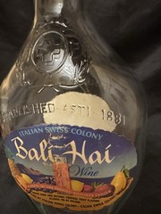 Vintage 1970 Italian Swiss Colony Bali Hai Half Gallon Wine Bottle w/ Cap