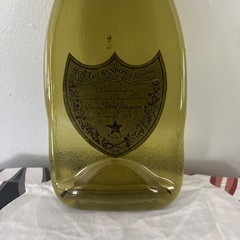 Cuvée Don Perignon 1978 Heat Flattened Green Bottle Tray Trivet Wall Art