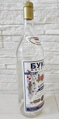 Empty Bottle Large Glass Labelled 3 Litre Capacity Vermouth Bouquet of Moldova