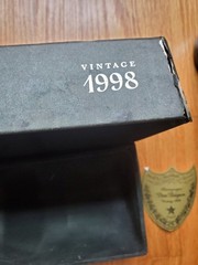 Dom Perignon Moet Champagne Display Box Vintage 1998 With Empty Bottle