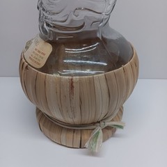 Empty Bottaro Green Spiral Glass Wine Bottle Italy 15.5&Prime; With Raffia wrap