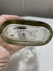 Antique Half Pint Wine Bottle 6.5 In. Starburst Design