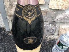 RARE HUGE 1940’s MUMM & Co Reims CHAMPAGNE DISPLAY BOTTLE GLASS DUMMY BOTTLE
