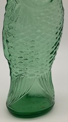 Vintage 13&Prime; Green Italian Art Glass Fish Shaped Wine Decanter Bottle
